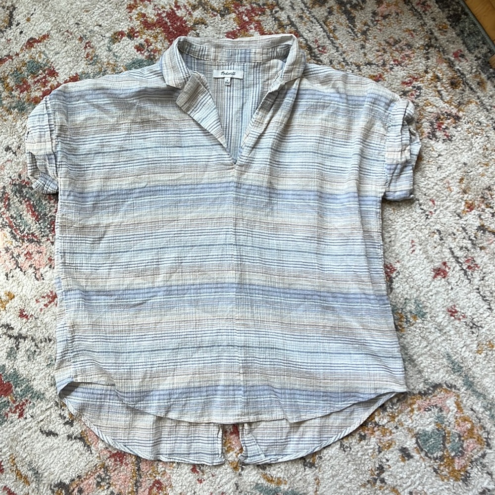 Madewell linen collared courier shirt